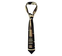 qqoupp Cravate pour homme motif guitare noire douce et confortable, ne se déforme pas, résistante à la décoloration, plate et nette