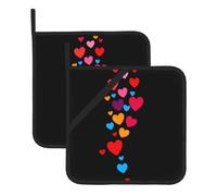 QQOUPP Flying Love Bubbles Lot de 2 tapis isolants carrés épais et durables avec cordon pour fours à micro-ondes, fours et grillades en plein air