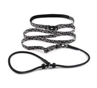 QQPETS Laisse réglable pour chien, mains libres, pour promener le chien, laisse de dressage réfléchissante avec pivot à 360° anti-nœuds, longueur de 1,2 à 2,1 m pour toutes les races