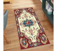 QQrunner Tapis de couloir, lavable, style vintage, 50 x 850 cm, antidérapant, vendu au mètre, tapis de cuisine, long en polyester, pour salon, paillasson