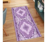 QQrunner Tapis de couloir vintage antidérapant lavable, 50 x 180 cm - Tapis de cuisine - Vendu au mètre - Violet - Couloir de cuisine