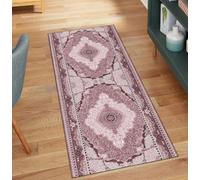 QQrunner Tapis de couloir vintage antidérapant lavable, 50 x 850 cm - Tapis de cuisine - Vendu au mètre - Marron - Couloir de cuisine