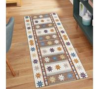 QQrunner Tapis de cuisine, lavable, au mètre, style vintage, gris, 50 x 550 cm, antidérapant, long couloir, en polyester, pour salon, paillasson