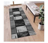 QQrunner Vintage Gris Tapis de Passage Cuisine Couloir 70x250cm antidérapant Lavable au Metre Tapis pour Chambre Salon, Matière Polyester, Largeur 40-120cm Breit