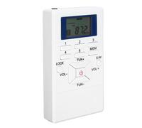 QQT102 Radio professionnelle Mini récepteur stéréo FM portable avec écran LCD écouteur blanc