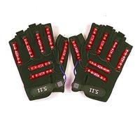 QQY Gants LED, Gants lumineux Gants Squelette LED Batterie de gants de fête LED pour les accessoires de performance DJ de la fête de Noël d'Halloween (Rouge)