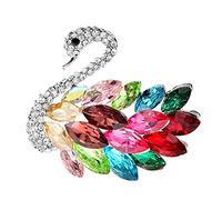 QQY La broche papillon, Broche en cristal cygne broche animale Broche en diamant broche décorative pour femmes (Couleur Swan)