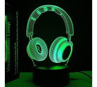 QQY Veilleuse 3D, LED coloré 3D illusion d'optique lampe tactile à distance USB veilleuse lampe de chevet Table lampe de bureau pour Garçons Filles Enfants Cadeaux (Écouteur)