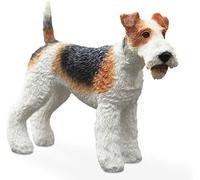 QQYDZSW Statue Superbe Maison Jardin Ornement Sculpture Décoration Décorative British Fox Terrier Chien Simulation Modèle Animal Voiture Artisanat Ornements Collection