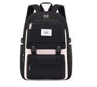 QQYG Cartable de style britannique adolescente princesse sac à dos cartable mignon sac à dos d'école primaire, noir