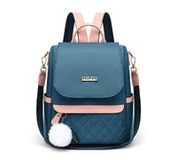 QQYG Mode Solide Couleur Dames Sac À Dos Shopping Sac À Dos Anti-Vol Voyage Sac Adolescent Cartable Mignon Cartable,blue