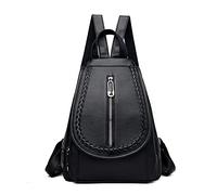 QQYG Sac à dos femme en cuir sac de poitrine de dame mode sac d'école fille sac à dos dame sac de voyage rouge, style1613 noir
