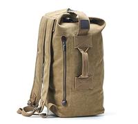 QQYG Sac à dos grande capacité Sac de voyage pour homme Sac à dos d'alpinisme Bagage pour homme Sac à bandoulière seau en toile Sac à dos pour homme, Nouveau style Kaki, Petit 26x45x20cm