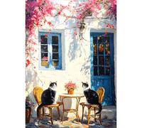 QQYRHN 5D DIY Deux Chatons Kits de Peinture Diamant, Complète Patio Diamond Painting pour Adulte Débutants, Chat Art du Diamant, Décoration Murale Maison Peinture au Diamant Avec 30x40 cm