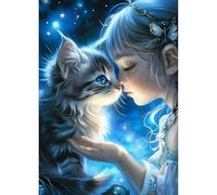 QQYRHN 5D DIY Elfe fée Kits de Peinture Diamant, Complète Chaton Diamond Painting pour Adulte Débutants, Pays des Rêves Art du Diamant, Décoration Murale Maison Peinture au Diamant Avec 30x40cm