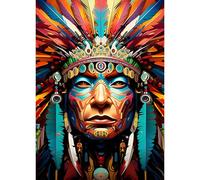 QQYRHN 5D DIY Indien Kits de Peinture Diamant, Complète Plume Diamond Painting pour Adulte Débutants, Portrait Art du Diamant, Décoration Murale Maison Peinture au Diamant Avec 30x40cm