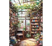 QQYRHN 5D DIY Salle d'étude Kits de Peinture Diamant, Complète Fleurs Colorées Diamond Painting pour Adulte Débutants, Jardin Art du Diamant, Décoration Murale Maison Peinture au Diamant Avec 30x40 cm