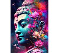 QQYRHN 5D DIY Statue de Bouddha Kits de Peinture Diamant, Complète Fleurs Diamond Painting pour Adulte Débutants,Religion Art du Diamant, Décoration Murale Maison Peinture au Diamant Avec 30x40 cm