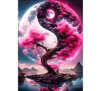 QQYRHN 5D DIY Yin Yang Kits de Peinture Diamant, Complète Tai Chi Diamond Painting pour Adulte Débutants, Arbre de Vie Art du Diamant, Décoration Murale Maison Peinture au Diamant Avec 30x40 cm