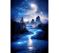 QQYRHN DIY Clair de Lune Kits de Peinture Diamant, Complète Pays des Rêves Diamond Painting pour Adulte Débutants, Broderie Art du Diamant, Décoration Murale Maison Peinture au Diamant Avec 30x40cm