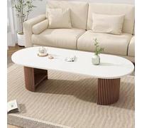 Table Basse pour Salon, Table Basse Moderne, Tables Basses Rondes en Bois, Table Basse Ronde avec Rangement, Petite Table à thé rectangulaire, Blanche, pour la Maison, Le Salon, Le Bureau, b