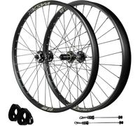 QR,26inch,Jeu De Roues VTT 26/27,5/29 Pouces, Roue VTT Dirt Jump/XC/AM De 35 Mm De Large, Jante 32 Trous, Frein À Disque, Fixation À Vis 135 Mm pour Cassette 7-12 Vitesses