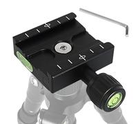 QR-50N Pince à dégagement rapide pour plaque de dégagement rapide 50 mm Compatible avec Arca Swiss, alliage d'aluminium QR-50 1/4" 3/8" Pinces à changement rapide Adaptateur pour rotule de trépied