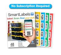 QR Code Smart Labels | Autocollants scannables à code couleur pour bacs de rangement, conteneurs de déménagement et organisation | Emballez et suivez l'inventaire sur l'application iOS et Android |