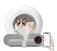 QraraZL Litière Chats Autonettoyante Via Contrôle APP, Bac à Litière Autonettoyante pour Chats, Alerte Intelligente/Moniteur de Santé/Désodorisant Ionique,65L+9L (Intelligent)