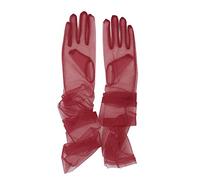 QRBTSCL Gants longs en tulle pour femme - Longueur coude de 68,6 cm, bordeaux, taille unique