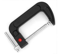 QRCC4 Pince en C robuste de 10,2 cm pour travail du bois, cadre en fonte malléable avec bouton de dégagement rapide, barre en T coulissante en acier et broche chromée, pour bricolage (1 pièce)