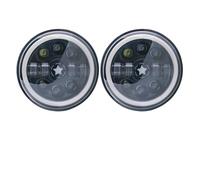 QRDKKL Phare projecteur avant Phare Avant LED 7 Pouces Pour Dodge Pour Dakota 2004, Feux Route/croisement H4 Avec Anneaux Lumineux Et Feux Jour (DRL) Feux avant(50w Halo light Black U)