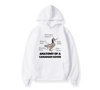 QRDLKERL Sweat à Capuche Humoristique avec Motif de Canard et Anatomie d'une oie pour Homme et Femme, Style Hip-hop décontracté, Manches Longues, Ample et décontracté