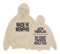 QRDLKERL Sweats à Capuche pour Hommes The Forget Tomorrow World Tour Justin Timberlake Heavy Mental Sweatshirts à Manches Longues Pulls à Capuche Homme