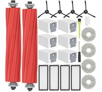 Qrevo S Kit d'accessoires pour Roborock S/Qrevo Pro/QRevo MaxV/Qrevo Plus Pièces pour S, 2 Brosse Principale, 6 Sacs à Poussière, 4