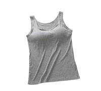 QREXVOG Débardeurs pour Femmes Camis Gilet de Yoga Tout-en-Un avec Coussin de Poitrine Débardeurs d'été Doux Camisole