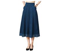 QREXVOG Pantalon Décontracté pour Femmes Jacquard Pantalon De Grande Hauteur en Satin Jupe D'été Léger