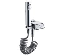 QREZAA Kit Douchette WC Chrome Pulvérisateur de Toilette pour Bidet, Laiton Douchette Toilette WC Un Entré Deux Sortis Douchette WC Kit Complet avec Printemps Tuyau