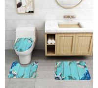QRFASFZO Lot de 3 Tapis de Bain et Tapis de Bain Doux en Microfibre antidérapant,Absorbant l'eau,pour Douche,Baignoire et WC,Symphonie de Couleurs et d'eau, Image du Quintette du Miroir d'eau, Quint