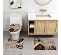 QRFASFZO Lot de 3 Tapis de Bain et Tapis de Bain Doux en Microfibre antidérapant,Absorbant l'eau,pour Douche,Baignoire et WC,Western, American Legend Cowboy Ranching Gear Retro Gun dans Un étui Chap