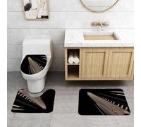 QRFASFZO Lot de 3 Tapis de Bain et Tapis de Bain Doux en Microfibre antidérapant,Absorbant l'eau,pour Douche,Baignoire et WC,Piano, Clavier de Piano en Gros Plan, Laisse entrevoir des possibilités i