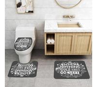 QRFASFZO Lot de 3 Tapis de Bain et Tapis de Bain Doux en Microfibre antidérapant,Absorbant l'eau,pour Douche,Baignoire et WC,Citation, Message inspirant Quand Rien ne va Bien
