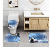 QRFASFZO Lot de 3 Tapis de Bain et Tapis de Bain Doux en Microfibre antidérapant,Absorbant l'eau,pour Douche,Baignoire et WC,la pureté dans Le Massage Zen