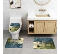 QRFASFZO Lot de 3 Tapis de Bain et Tapis de Bain Doux en Microfibre antidérapant,Absorbant l'eau,pour Douche,Baignoire et WC,Le Vieux Bateau Solitaire sur l'océan s'approche d'un Orage avec de la pl