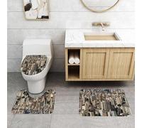 QRFASFZO Lot de 3 Tapis de Bain et Tapis de Bain Doux en Microfibre antidérapant,Absorbant l'eau,pour Douche,Baignoire et WC,États-Unis, Vue aérienne de New York, Ville célèbre du Monde, Capitale no