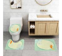 QRFASFZO Lot de 3 Tapis de Bain et Tapis de Bain Doux en Microfibre antidérapant,Absorbant l'eau,pour Douche,Baignoire et WC,Art Traditionnel du Koi, Koi Unique dans Un Cadre Rond et Souple avec Mot