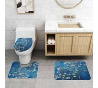 QRFASFZO Lot de 3 Tapis de Bain et Tapis de Bain Doux en Microfibre antidérapant,Absorbant l'eau,pour Douche,Baignoire et WC,Avis sur Le Puzzle Eurographics Branches d'amandiers Fleuries