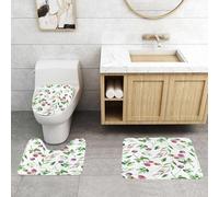 QRFASFZO Lot de 3 Tapis de Bain et Tapis de Bain Doux en Microfibre antidérapant,Absorbant l'eau,pour Douche,Baignoire et WC,Motif Baies à l'aquarelle -Malin, mûre, Raisin,