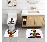 QRFASFZO Lot de 3 Tapis de Bain et Tapis de Bain Doux en Microfibre antidérapant,Absorbant l'eau,pour Douche,Baignoire et WC,Les Gens dans Le Style Ethnique de Prier Leurs Dieux