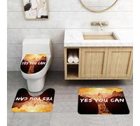 QRFASFZO Lot de 3 Tapis de Bain et Tapis de Bain Doux en Microfibre antidérapant,Absorbant l'eau,pour Douche,Baignoire et WC,Oui, Vous Pouvez, Citations inspirantes et motivantes sur Le thème de l'e